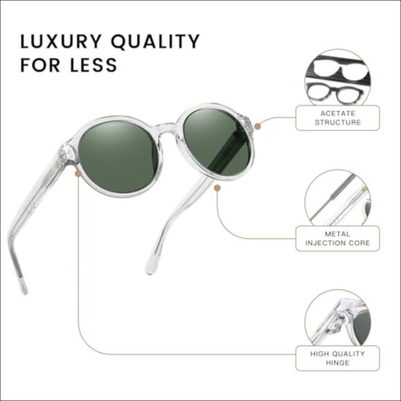 Polarized Sunglasses for Women Retro Round Classic Vintage UV400 Shades